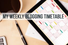 weekly blogging timetable